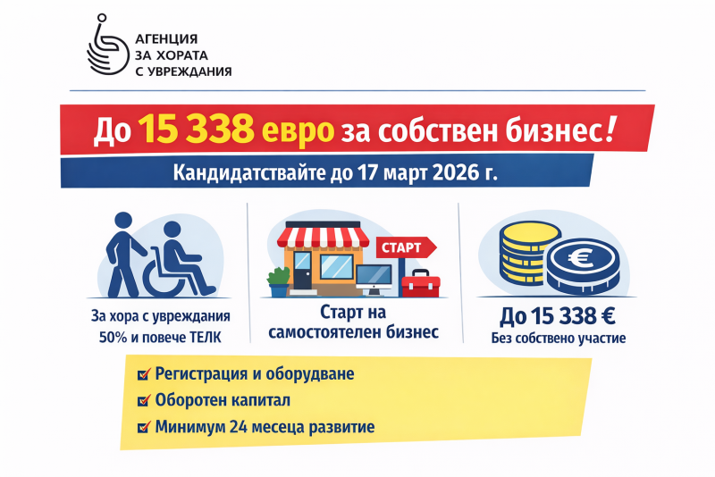 Снимка за До 15 338 евро за старт на собствен бизнес – въ...